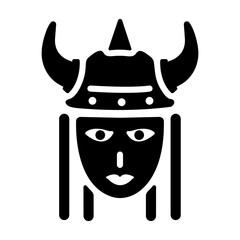 A glyph style icon of norse goddess 