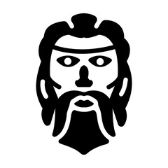 A glyph icon of zeus head 