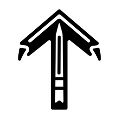 A glyph icon of tiwaz symbol 