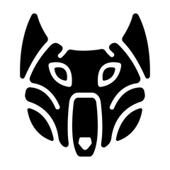 Norse wolf icon in solid style