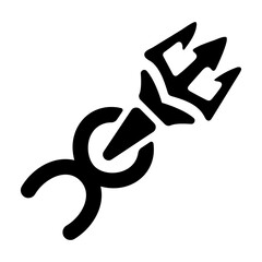 A glyph style icon of trident symbol 
