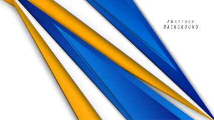 Abstract background with dynamic blue and yellow triangular shapes arranged creatively for visual interest