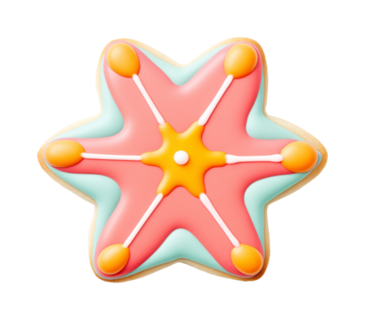 Star burst icon png cookie art shape, transparent background