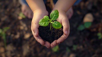 子供が植えた未来への新芽