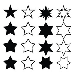 Fototapeta premium Set of Star Silhouettes - Traditional Decorative Elements
