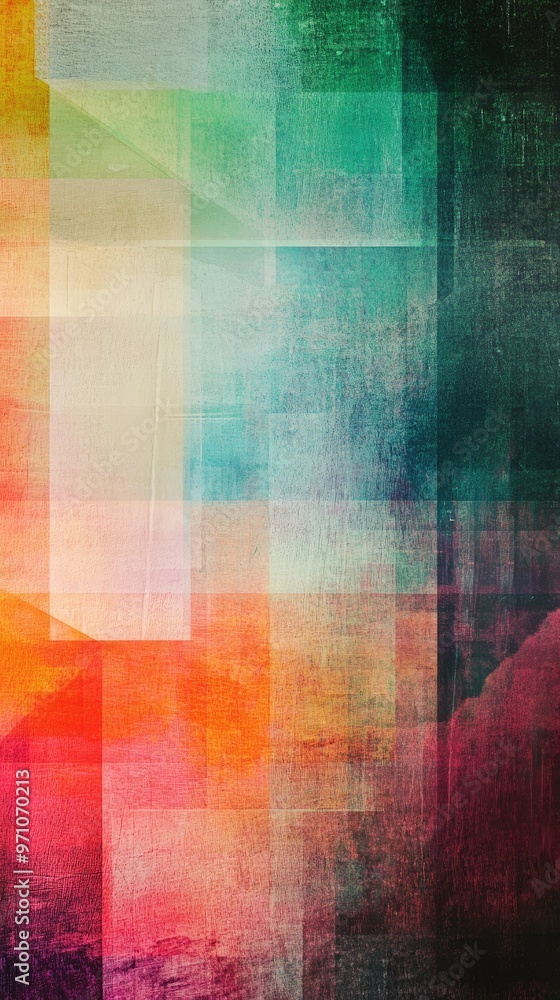 Wall mural a vibrant abstract image featuring colorful blocks and textures, perfect for modern design projects 