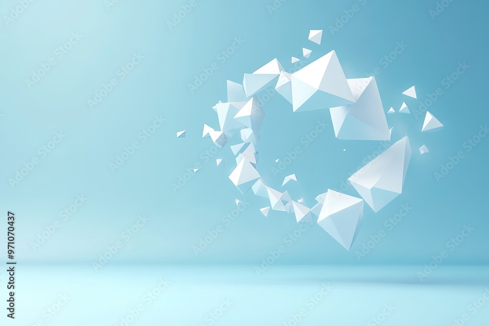 Canvas Prints abstract geometric shapes in a light blue background, creating a modern and stylish visual appeal. p