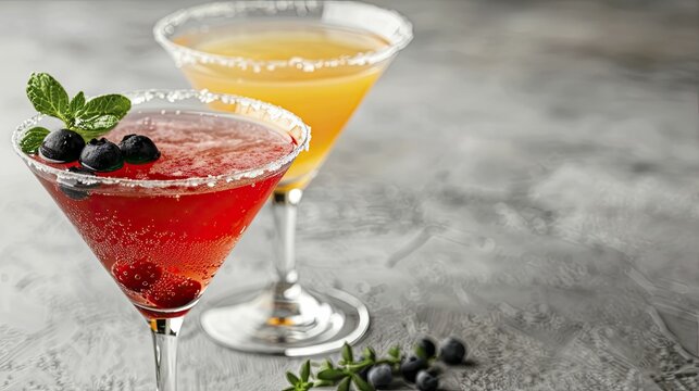 Cosmopolitan garnish set with creative and colorful embellishments for stylish cocktails