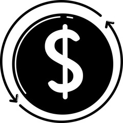 Obraz premium Dollar coin icon. Flat style vector illustration, dollar money coin for web design. part 2