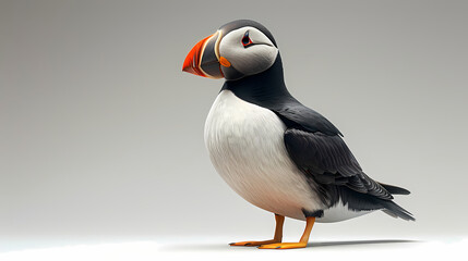Obraz premium magnificent realistic Puffin on white background