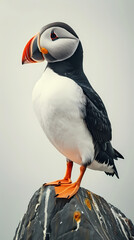 Naklejka premium magnificent realistic Puffin on white background