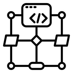 Algorithm icon, Line icon style