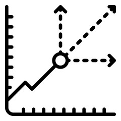 Predictive Model icon, Line icon style