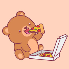 Cute Cartoon Bear Illustration Vector