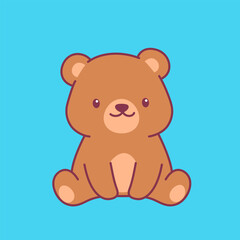 Cute Cartoon Bear Illustration Vector
