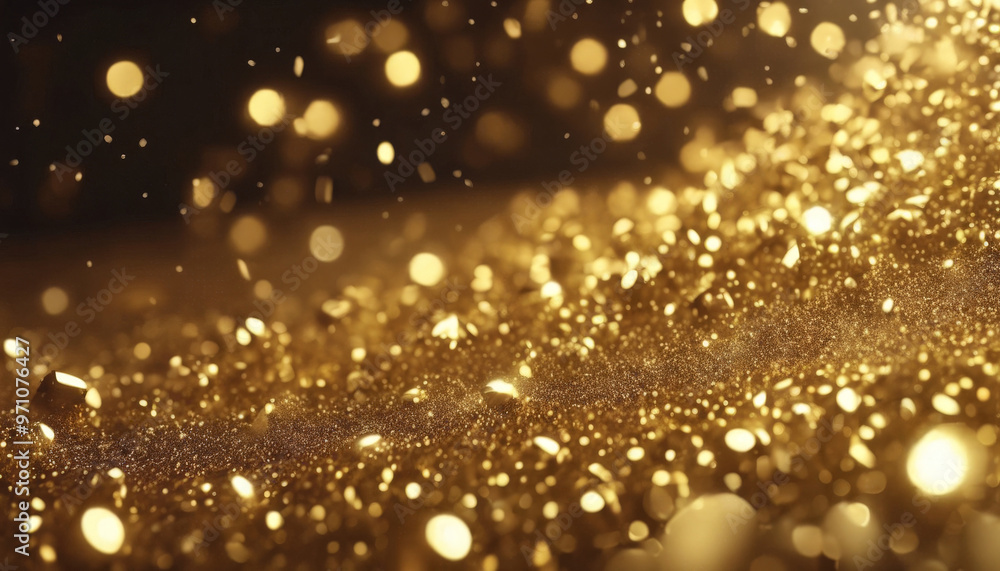 Poster a cascade of golden dreams: capturing the essence of opulence in every sparkle