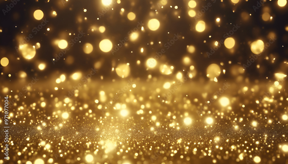 Poster a cascade of golden dreams: capturing the essence of opulence in every sparkle