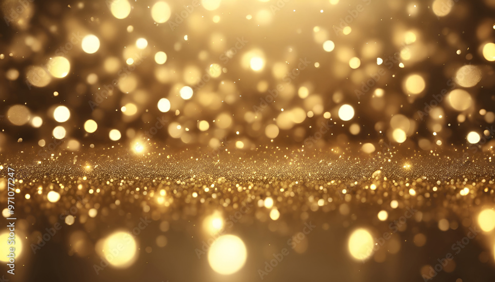 Poster a cascade of golden dreams: capturing the essence of opulence in every sparkle