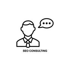 SEO Consulting icon line vector illustration