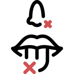 Obraz premium Simple vector icon lack of taste and smell