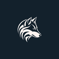 wild wolf animal modern logo vector illustration template design