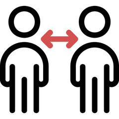 Simple vector icon social distance
