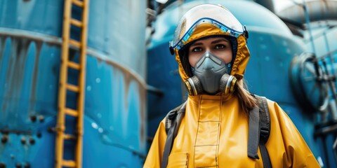 Emergency Responder in Hazmat Suit