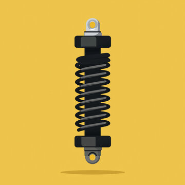 recommend clip art: Black Shock Absorber with Spring Illustration