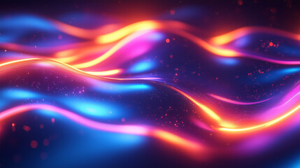 Obraz premium Dynamic Stream Of Neon Light Waves