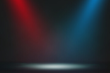 Blue and Red spotlights on a smoky stage.