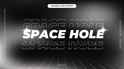 Editable text effect repeat top down with monochrome grainy background