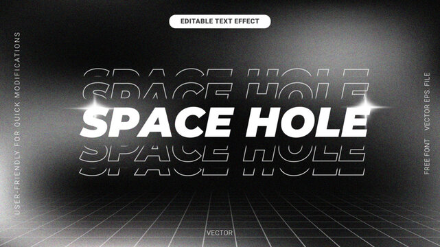Editable text effect repeat top down with monochrome grainy background