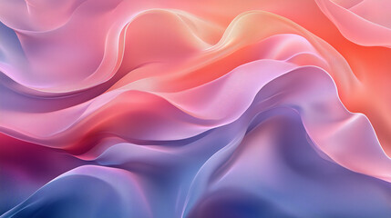 Obraz premium Soft Gradient Waves of Pastel Pink and Lavender Flow in Abstract Motion