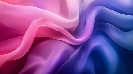 Smooth Waves of Pastel Pink and Blue Flowing in Abstract Digital Design