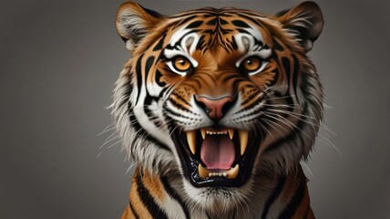 Fototapeta premium Close-up of a Roaring Tiger