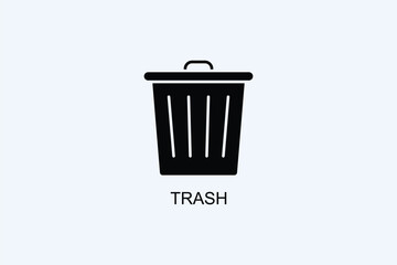 Trash Vector Icon Or Logo Illustration