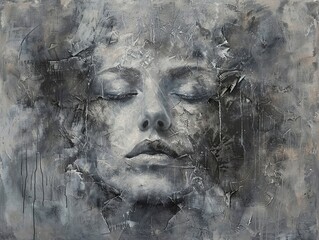 Abstract Portrait of a Woman in Contemplation