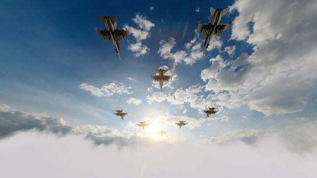 Fighter formation aerial exercise