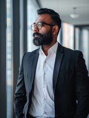 Fototapeta premium Businessman in Suit Posing for Photograph