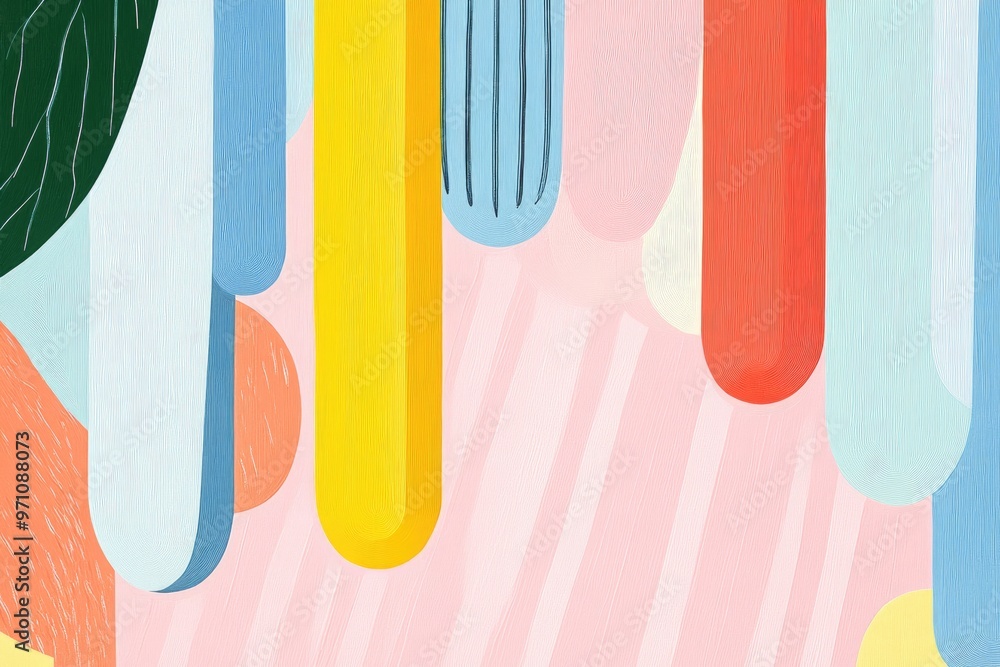Poster abstract motion blur design inspired by nature in a colorful pattern