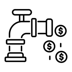 An outline style icon of liquidity 