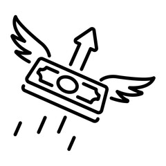 Money growth icon in line style