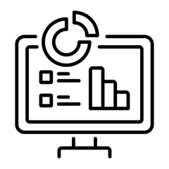 A line icon of financial dashboard 