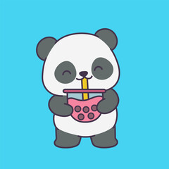 Cute Panda Cartoon Illustration Vector
