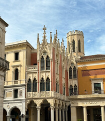 Architectural details of the pretty city of Padua in Italy