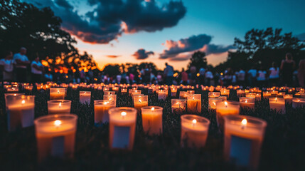 A Christian community gathering for a candlelight vigil