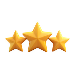 Obraz premium 3 star rating 3D illustration png, star rating, png star