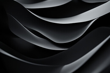 A black background with a series of thin, sweeping curved lines casting delicate shadows. The lines form an overlapping pattern, creating a sense of fluid motion, with the shadows adding a subtle 3D