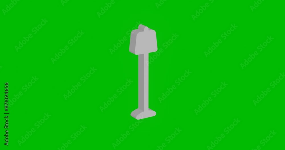 Poster animation of rotation of a white floor lamp symbol with shadow. simple and complex rotation. seamles
