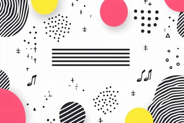 Obraz premium Abstract Geometric Pattern with Musical Notes
